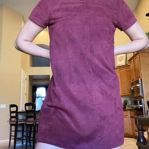 Maroon Suede Shift Dress